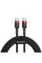 Data Cable Type-C to Type-C, 3A, 1m - Cafule (CATKLF-G91) - Red / Black