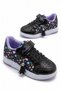 Girl's Shiny Glittery Sports Shoes with Single Strap, Velcro, Tassel Detail and Patterned Casual Sneaker