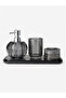 Crystal Glass Bathroom Set 4 Pieces |   Liquid Soap Dispenser, Solid Soap Dispenser, Toothbrush Holder and Tray |