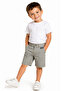 Boy's Light Brown Linen Shorts with Zipper Closure Pockets - 2