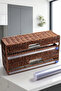Folly Wicker Countertop 2-Piece Kitchen Organizer Paper Towel Holder Stretch and Foil Cutter - 2
