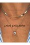 Men's Steel Necklace 316L Antiallergic Double Stone Italian Chain Daily Combination - 2