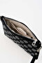Women's Polka Dot Silver Stone Suede Portfolio and Clutch Bag with Ankle Strap and Chain Strap - 3