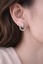 Royal Twist Stone Earrings (Silver Color) - 3