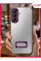 Lou Laser Transparent Silicone Case with Deep Purple Lens Protector for Samsung Galaxy A17