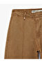Regular Waist Ribbed Short Wide Leg Pants with Pocket Detail - Culotte Jeans - 7