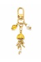 Green Steel Jellyfish Keychain Charm with Citrine Stone & Real Pearl Detail - 2