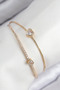 Brass Zircon Stone Heart Model Gold Color Women's Bracelet