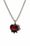 Gothic Red Heart Barbed Wire Figured Unisex Metal Necklace - 3