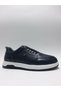 Genuine Leather Smart Lace-Up Light Sole Comfortable Navy Blue Summer Men's Shoes - 2
