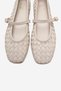 Yevora Cream Knitted Genuine Leather Strap Women's Ballerina Shoes - 2