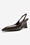 Felon Khaki Patent Leather Women's Wedge Heeled Shoes - 6