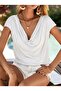 Women's Short Sleeve Degaje Collared Viscose Blouse