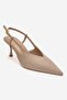 Irena Beige Suede Open Back Pointed Toe Women's Heeled Shoes - 3