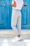 Women's Gray Elastic Waist, Elastic Cuffs, Pockets, Sweatpants - Trousers 2888 - 3