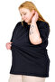 Real Plus Size Women's Basic T-Shirt 100% Cotton Combed 20031 Dark Blue - 3