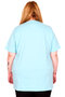 Real Plus Size Women's Basic T-Shirt 100% Cotton Combed Cotton 20031 Turquoise - 5