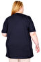 Real Plus Size Women's Basic T-Shirt 100% Cotton Combed 20031 Dark Blue - 4