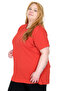 Real Plus Size Women's T-Shirt Lycra V-Neck 20150 Coral