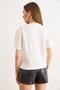 Women's White Scarf Chain Garnished Tok Cotton Blouse Blz-19003286 - 6