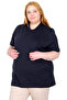 Mode XL Real Big Size Women's T-Shirt V-Neck 100% Cotton Combed U20032 Dark Blue - 2