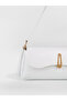 Wrinkled Textured White Shk305 Faux Leather, Special Lock Magnet Hand, Arm and Shoulder Bag - 5