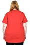 Real Plus Size Women's T-Shirt Lycra V-Neck 20150 Coral - 5