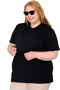 Real Plus Size Women's T-Shirt Lycra V-Neck 20150 Black - 3