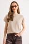 Women's Stone Wide Collar Bat Seasonal Knitwear Blouse Blz-19003248 - 3