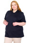 Mode XL Real Big Size Women's T-Shirt V-Neck 100% Cotton Combed U20032 Dark Blue - 7