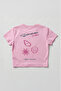 Women's Sea Shell Printed Crop T-Shirt Summer Concept 100% Cotton - 7