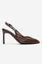 Ylena Brown Transparent Mesh Detailed Women's Thin Heeled Shoes - 4