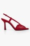 Women's Gloria Red Satin Heeled Shoes - 2