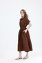 Bel Rubber Detail Belted Long Relaxed Cut Dress # El5599 - 6