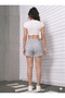 Shorts - Women's Gray Oversize Relaxed Fit High Waist Lace-Up Casual Shorts - 3