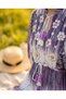 Women's Purple Ethnic Patterned Bohemian Maxi Dress with Mirrored Embroidery Detail - 2