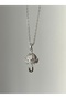 Silver Zircon Stone Umbrella Model Steel Necklace - 2
