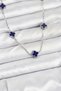 316L Steel Chain Silver Color Navy Blue Baby Boy Clover Women's Necklace