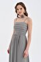 Women's Rose Accessory Detailed Rope Strap Lined Design Dress - 3