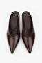 Women's Alix Brown Leather Wedge Heeled Stiletto Slippers - 2