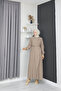 Long Dress with Brooch and Sash Detail