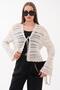 Women's Lace-Up Knitted Short Cardigan 260534 - 265279 - 2