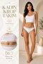 Women's Lace Detailed White Crop Top and Bottom Set (Tank Top + Slip) - 5