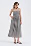 Women's Rose Accessory Detailed Rope Strap Lined Design Dress
