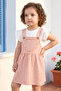 Girl's Summer Dress with T-Shirt and Button Detail Tile Pattern - 3