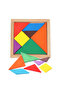 5sets/lot Wooden Tangram 7 Piece Jigsaw Puzzle Colorful Square IQ Game Brain Teaser - 2