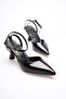 Phuket Premium Black Patent Leather Heeled Shoes - 2