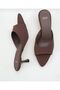 Women's Pointed Toe Heeled Sandals Black Satin - 2