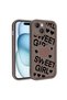 iPhone 15 Case with Camera Protection Printed Back Surface Brsa Classy Cover - Light Brown - 3