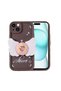 iPhone 15 Plus Case with Camera Protection Figure Design Brsa Kapya Cover-Dark Brown